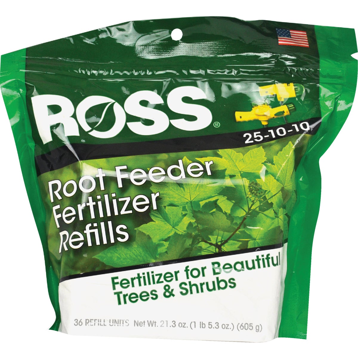 Item 705849, Root feeder fertilizer refills. Produces beautiful trees and shrubs.