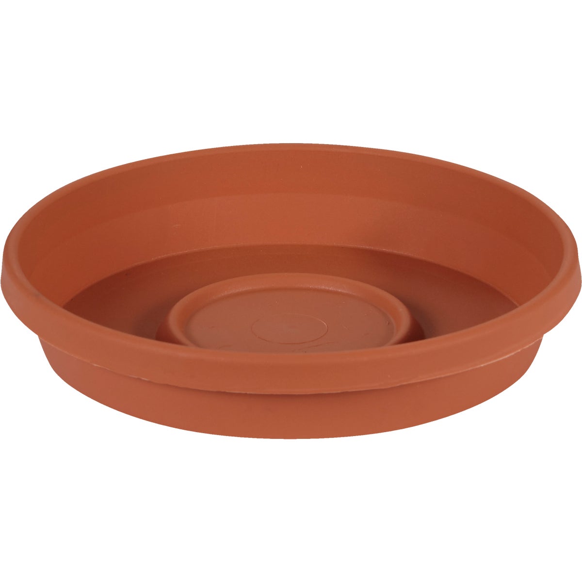 Item 717355, Deep classic saucer that complements poly flower pots.
