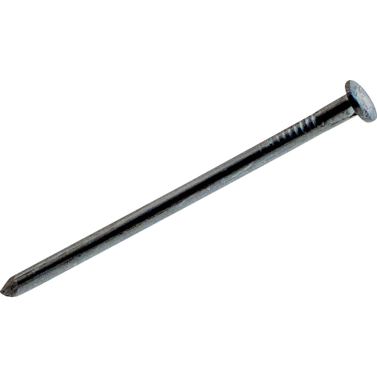 Item 721204, Bright polished. Smooth shank. Flat head. Diamond point.