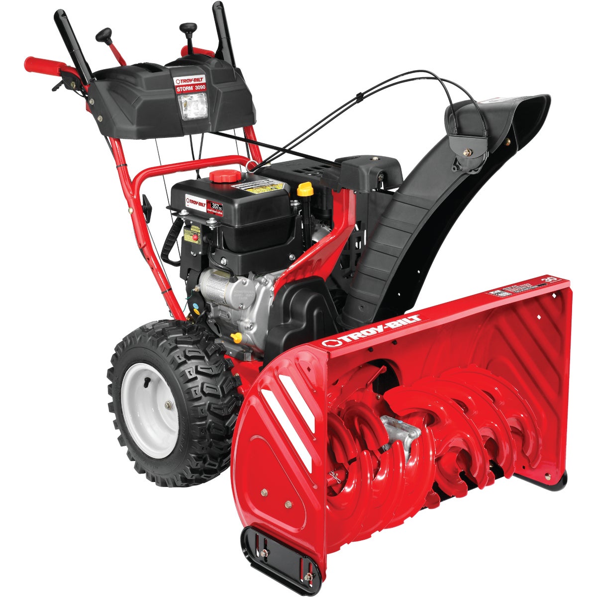 Item 724715, Features a 357 cc, OHV 4-cycle Troy-Bilt engine with electric start.