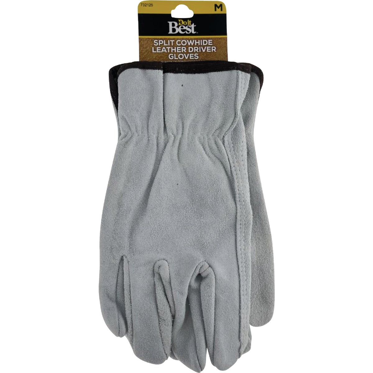 Item 732125, Unlined brushed suede cowhide leather glove with a shirred wrist.