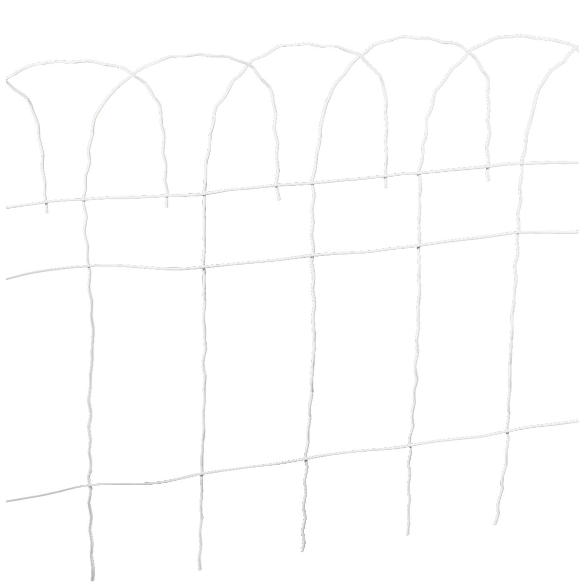 Item 732942, Vinyl-coated, scroll top decorative border fence.