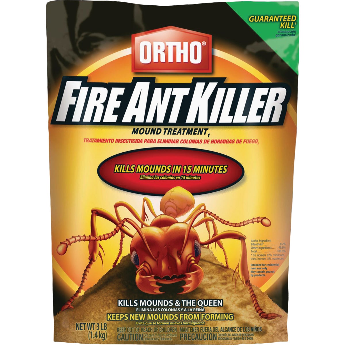 Item 734882, Fast acting fire ant mound treatment. Kill the mound in 12 hours.