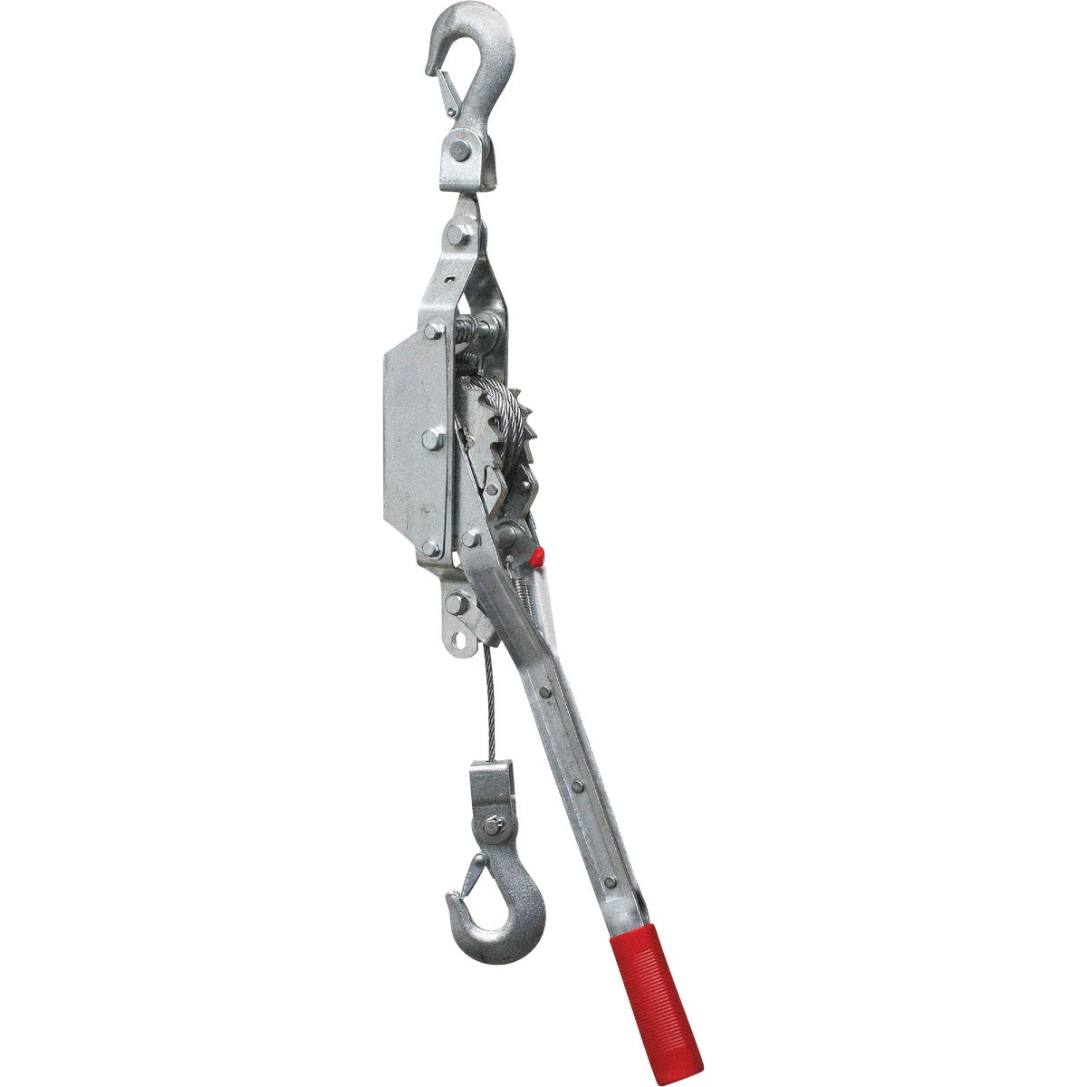 Item 735957, Double ratchet drive cable puller.