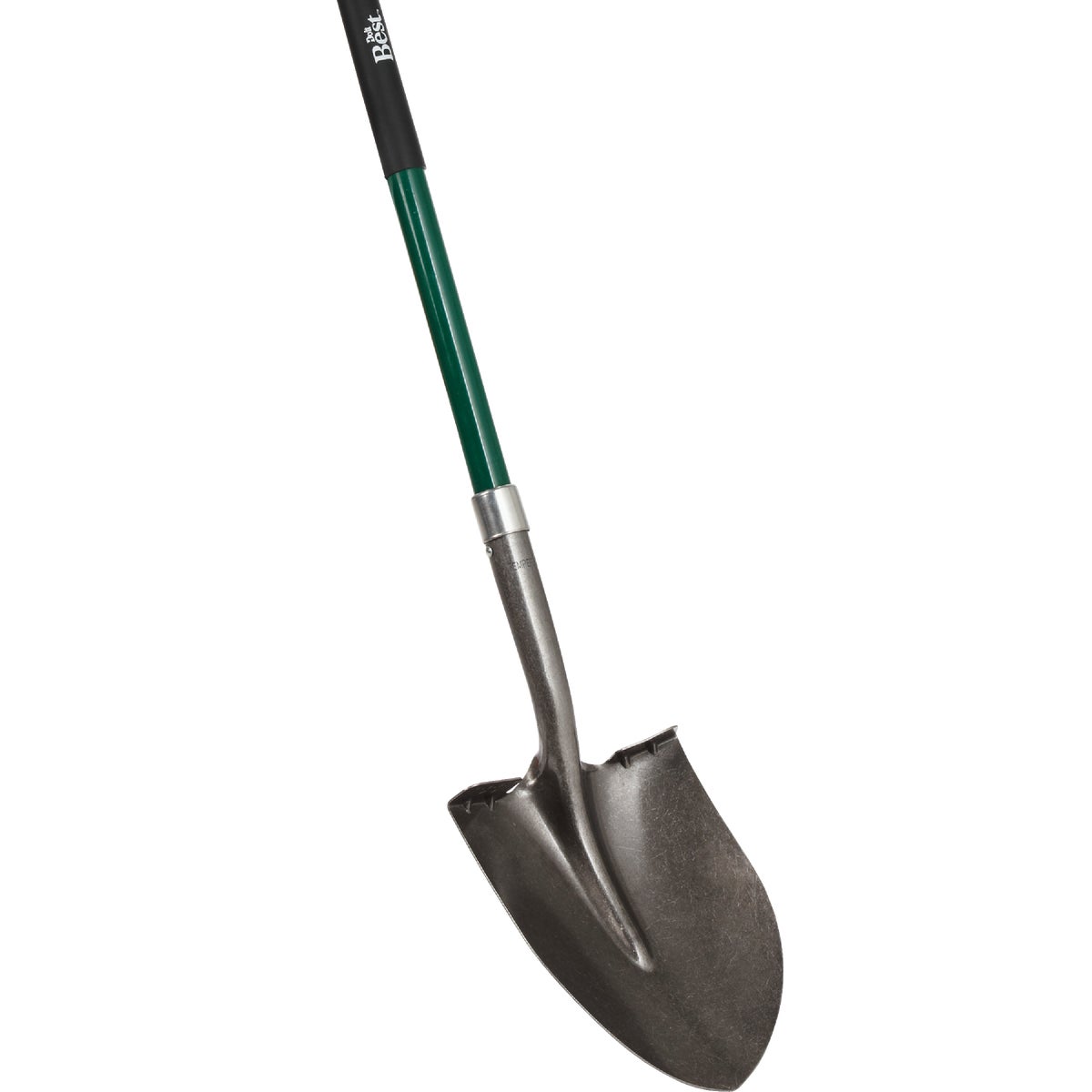 Item 736287, Round point shovel with 16-gauge, powder coated carbon steel blade with 