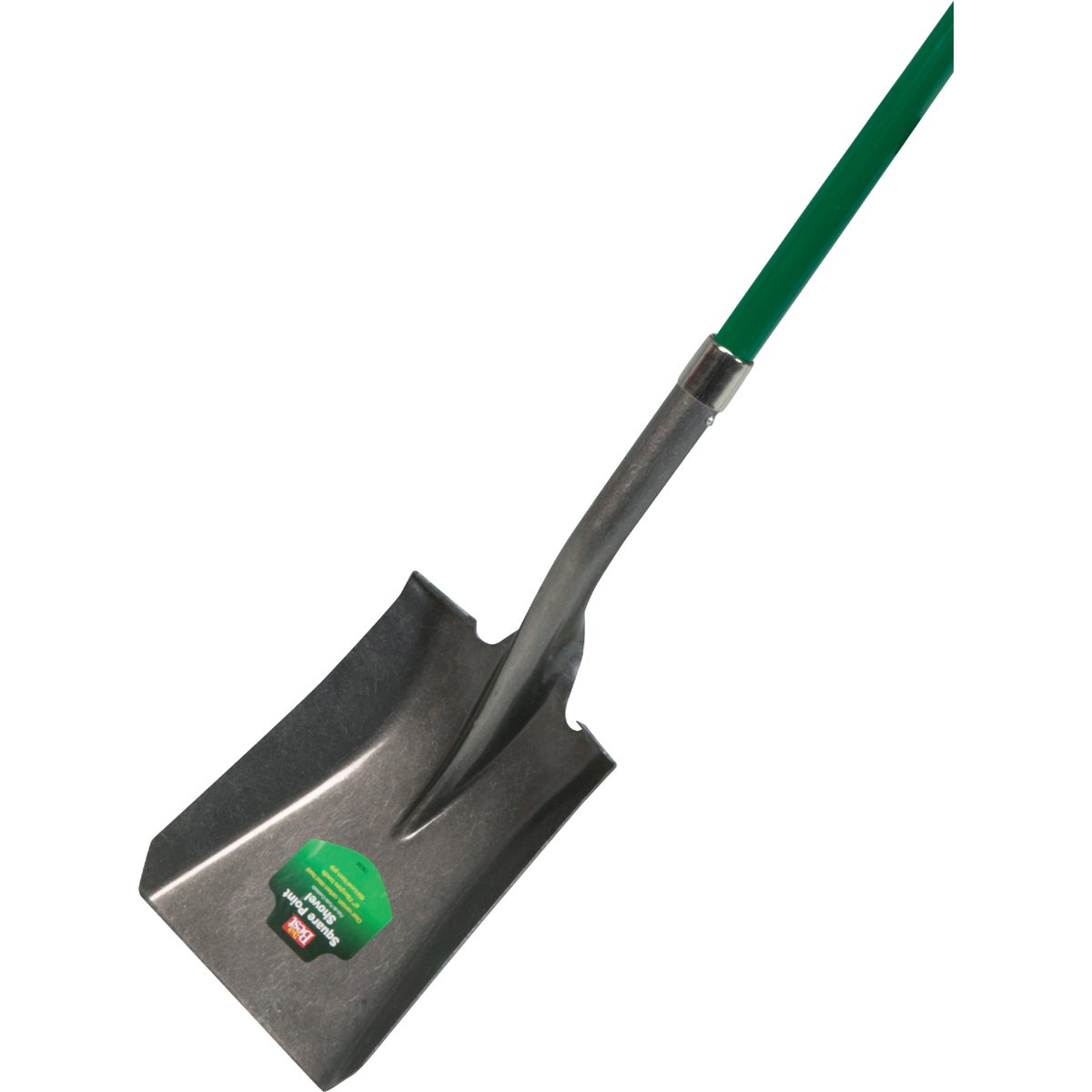 Item 736295, Square point shovel with 16-gauge, powder coated carbon steel blade with 