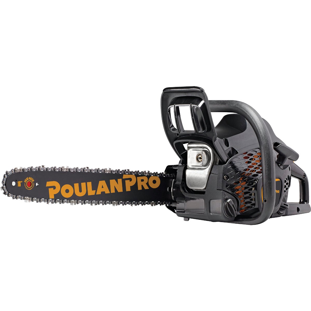 Item 736343, Poulan Pro PR4016 has a 2-cycle engine with 16 In.