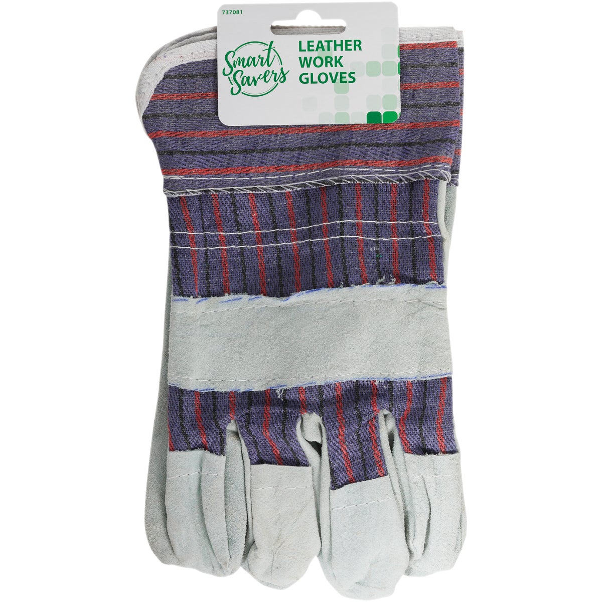 Item 737081, Smart Savers leather work gloves.