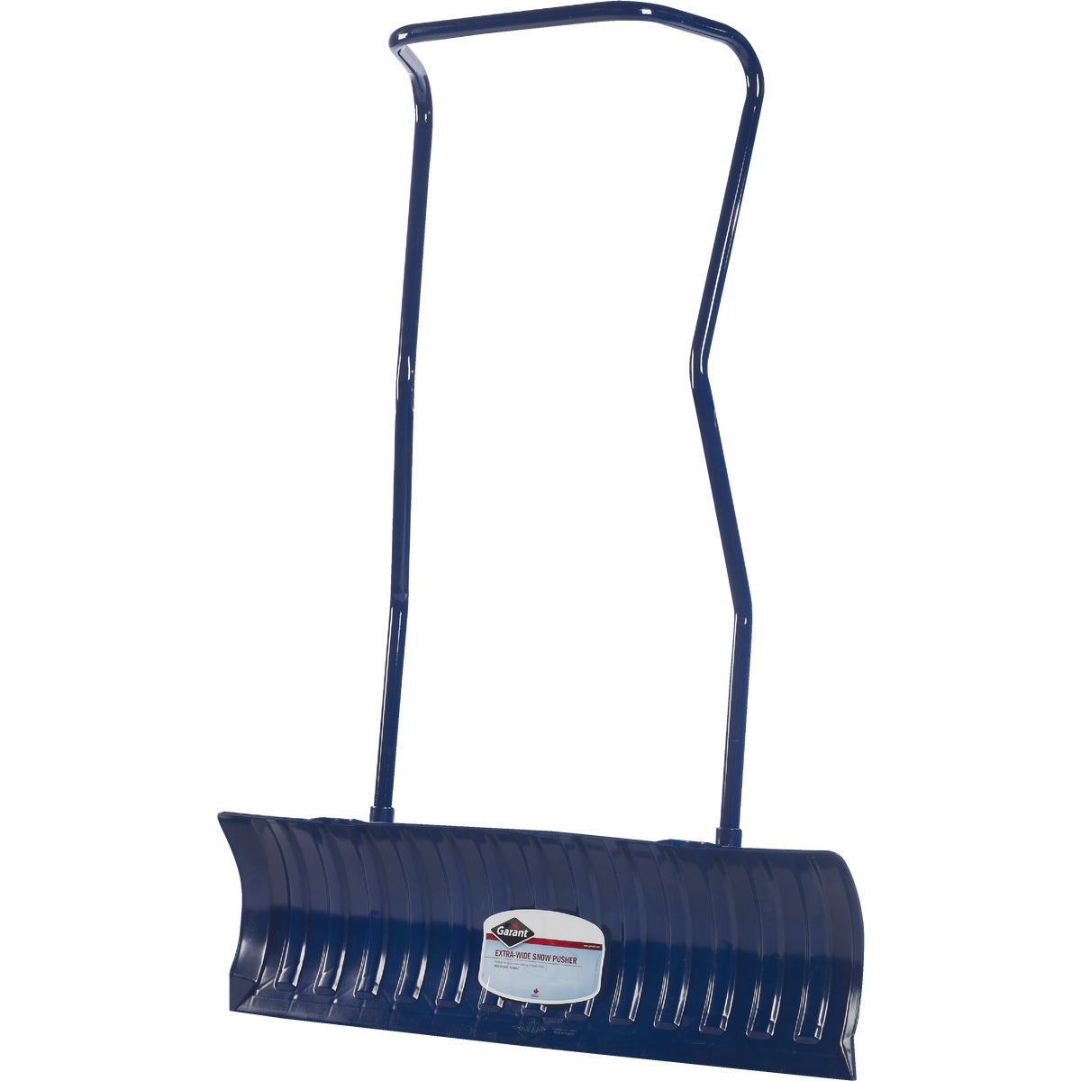 Item 739252, Yukon snow pusher has a 36 In. wide poly ribbed blue blade.