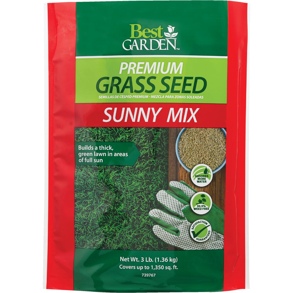 Item 739767, Premium sunny grass seed performs in full sun.