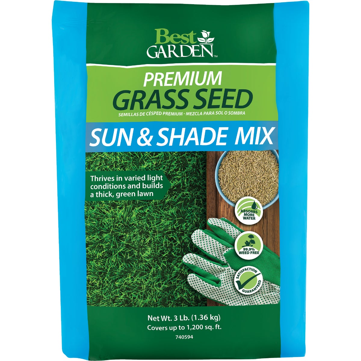 Item 740594, Versatile perennial grass seed mixture for areas with moderate shade to 