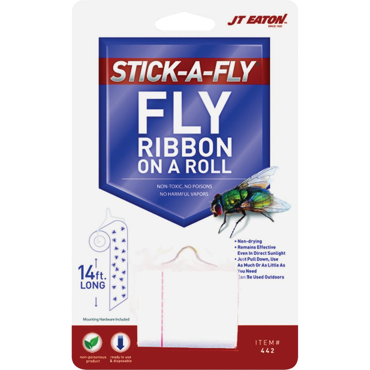 Item 745215, Fly paper on a spool that can be hung anywhere flies gather.