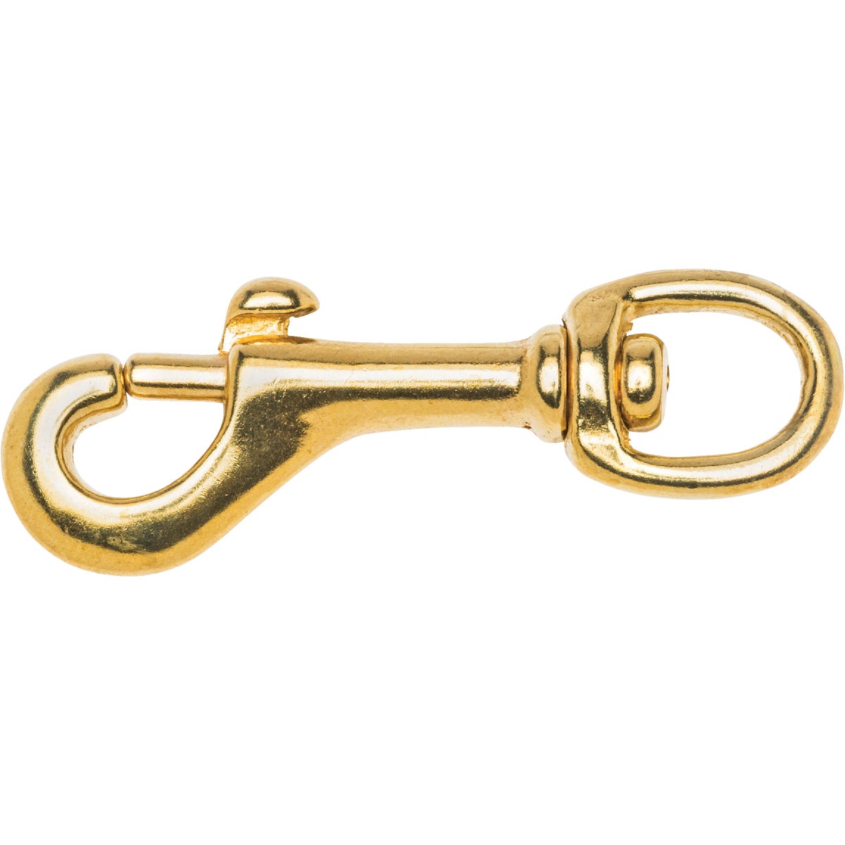 Item 746125, Solid bronze swivel eye snap. Eye size: 1/2-inch. Overall length: 3-inch.