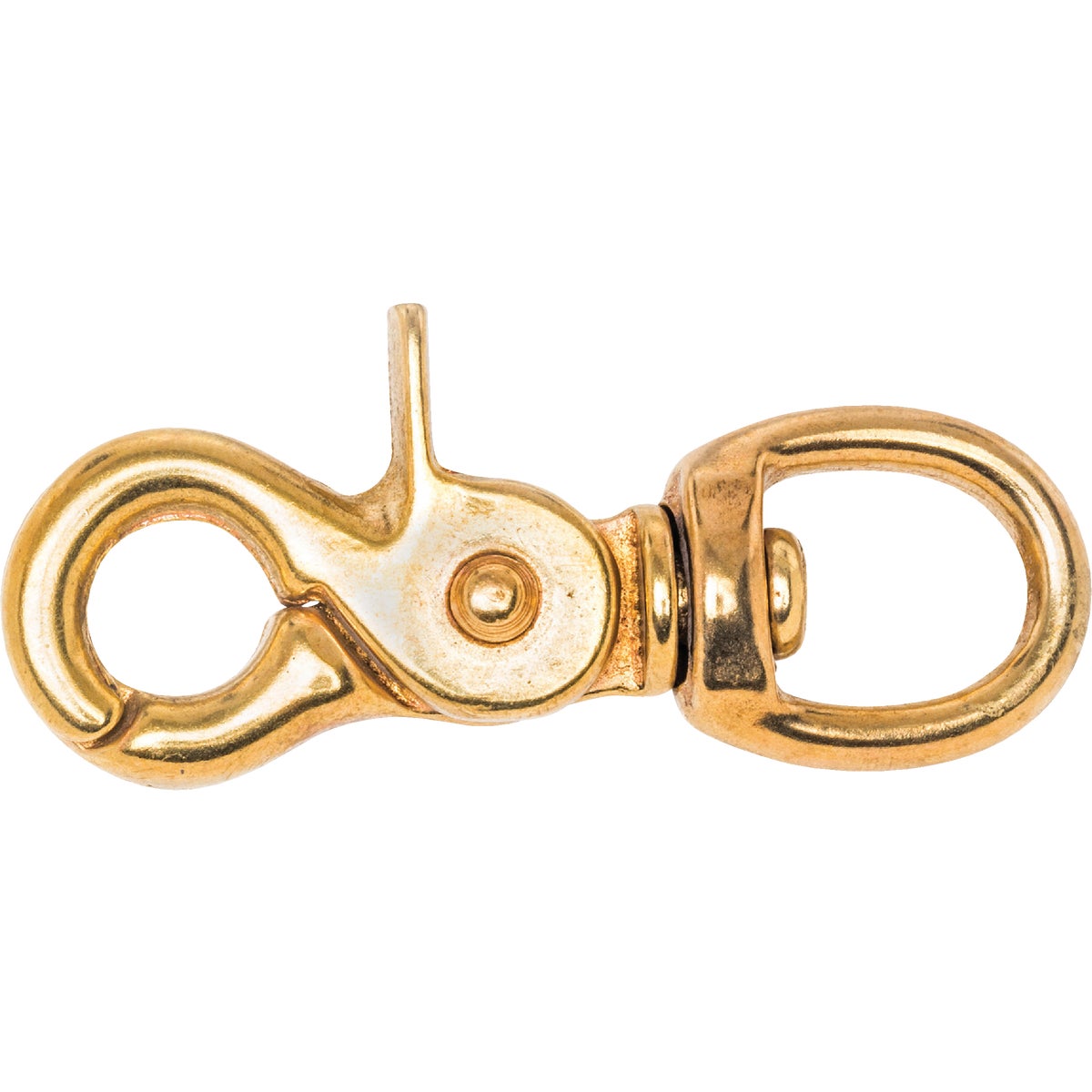 Item 746214, Solid bronze construction swivel trigger snap. Eye size: 1/2-inch.