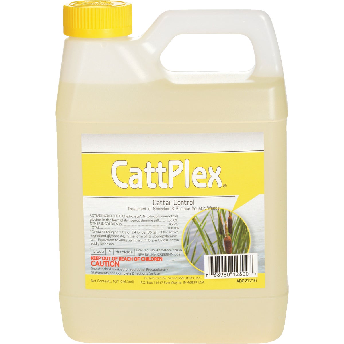 Item 750806, A contact aquatic herbicide for emerged weeds like cattails and water 