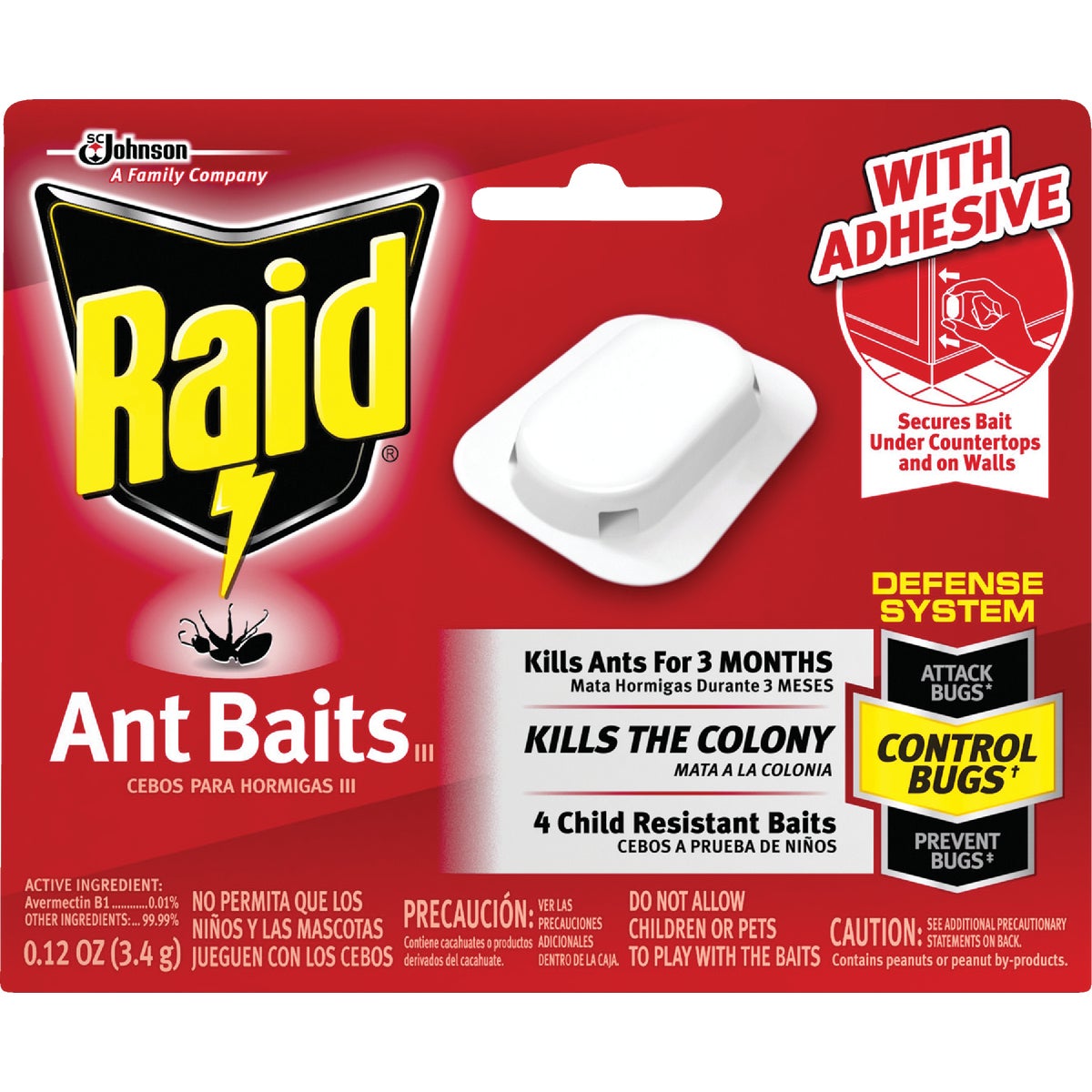 Item 756300, Raid ant baits kill a variety of household ants including carpenter ants, 