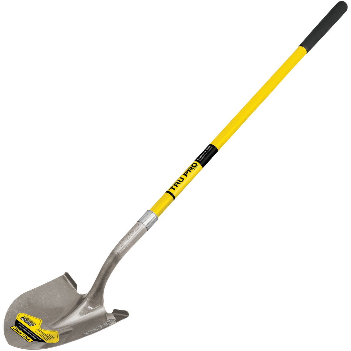 Item 757595, Tru Pro long handle round point shovel with extended step. 48 In.