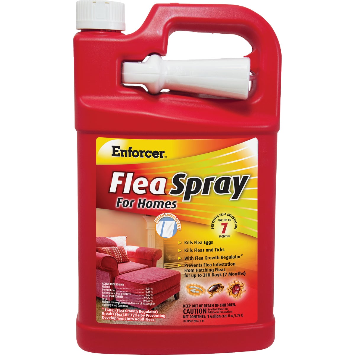 Item 758167, Flea spray for use in homes, garages, attics, apartments, and hotels.