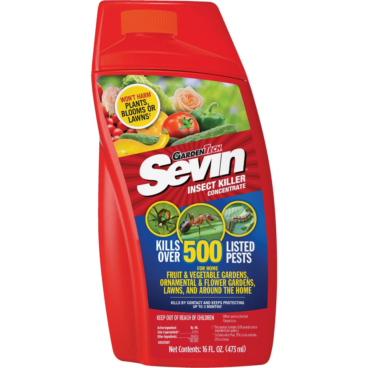 Item 758228, Sevin kills over 500 listed pests on vegetables, fruits, ornamentals, and 
