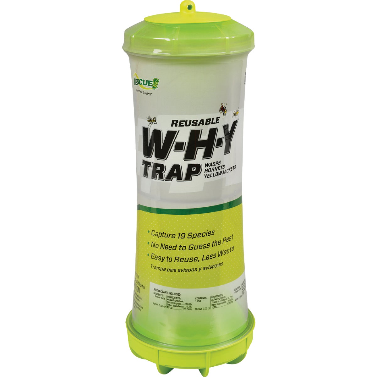 Item 758789, Trap is reusable and catches 18 different species of wasps, hornets, and 