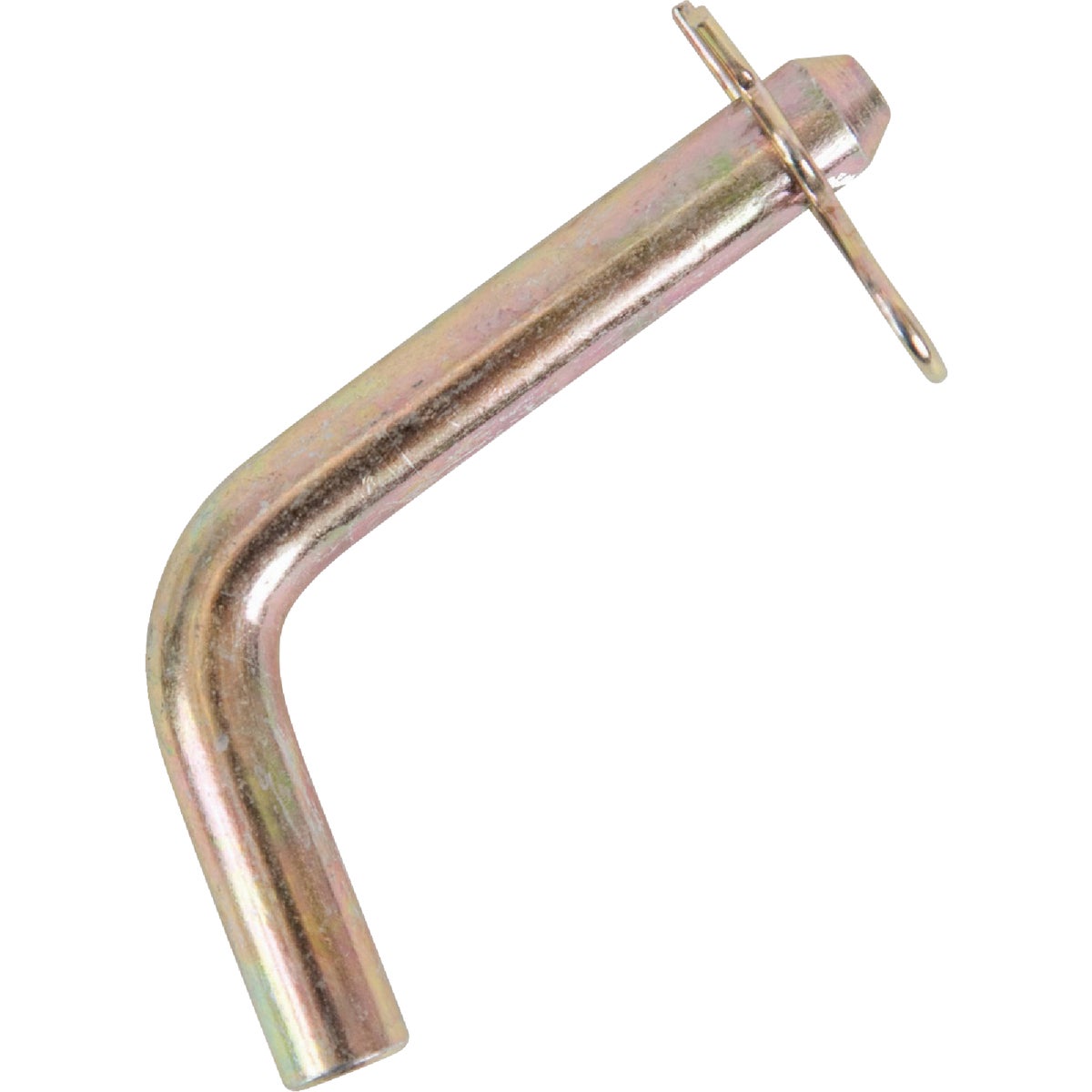 Item 759380, Yellow zinc plated hitch pin with retaining clip.
