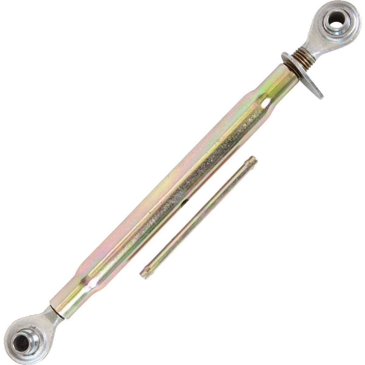 Item 759588, Yellow zinc plated top link. Available for category 0 through 3 tractors.