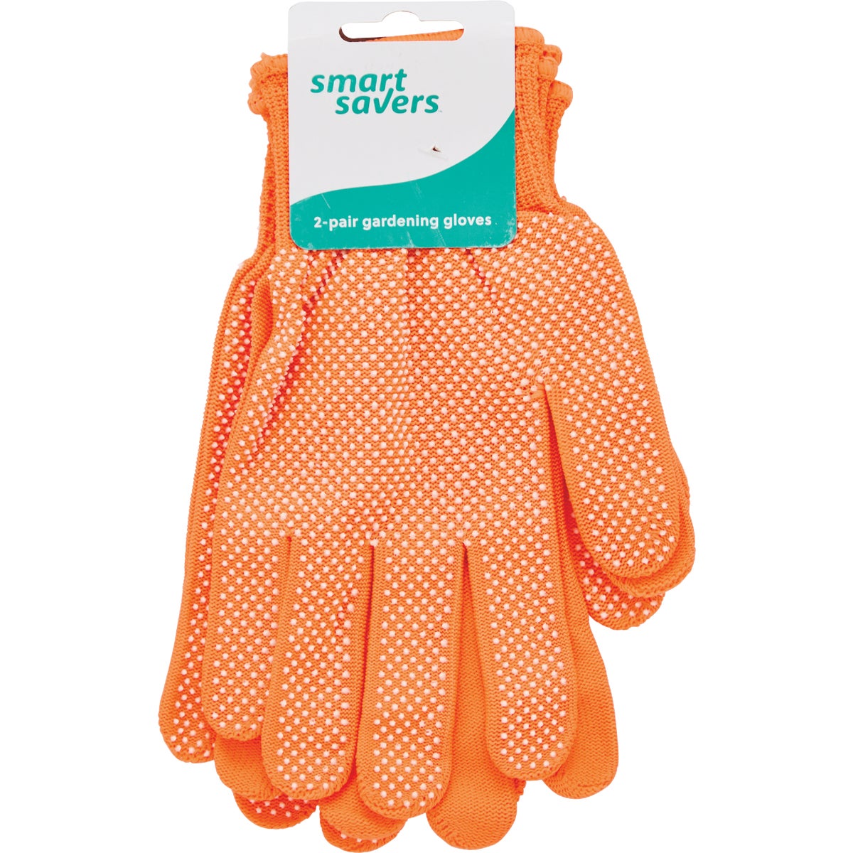 Item 765909, Smart Savers 2 pair cotton garden gloves with PVC palm for a reliable grip