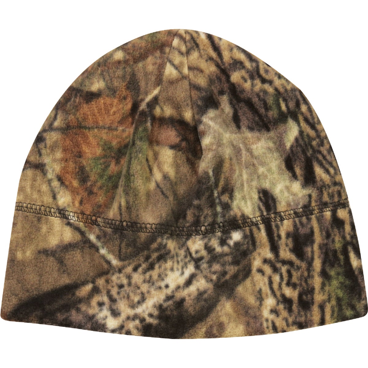 Item 767628, Mossy Oak camouflage sock hat. Fleece beanie featuring a wicking liner.