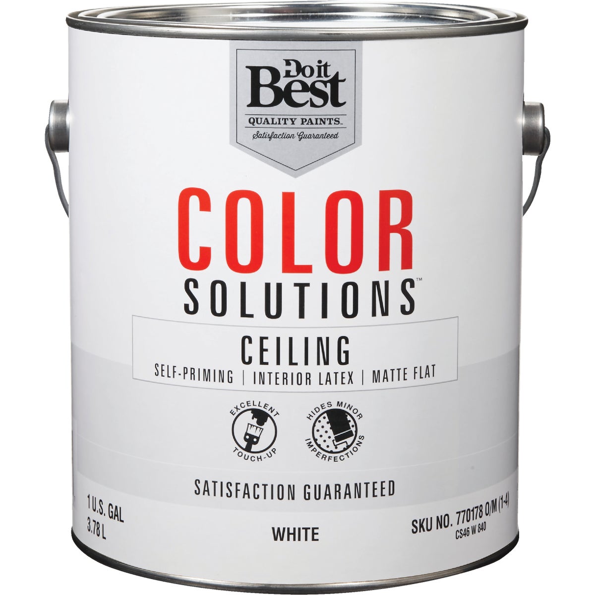 Item 770178, Self-priming ceiling paint provides long-term durability that is washable 