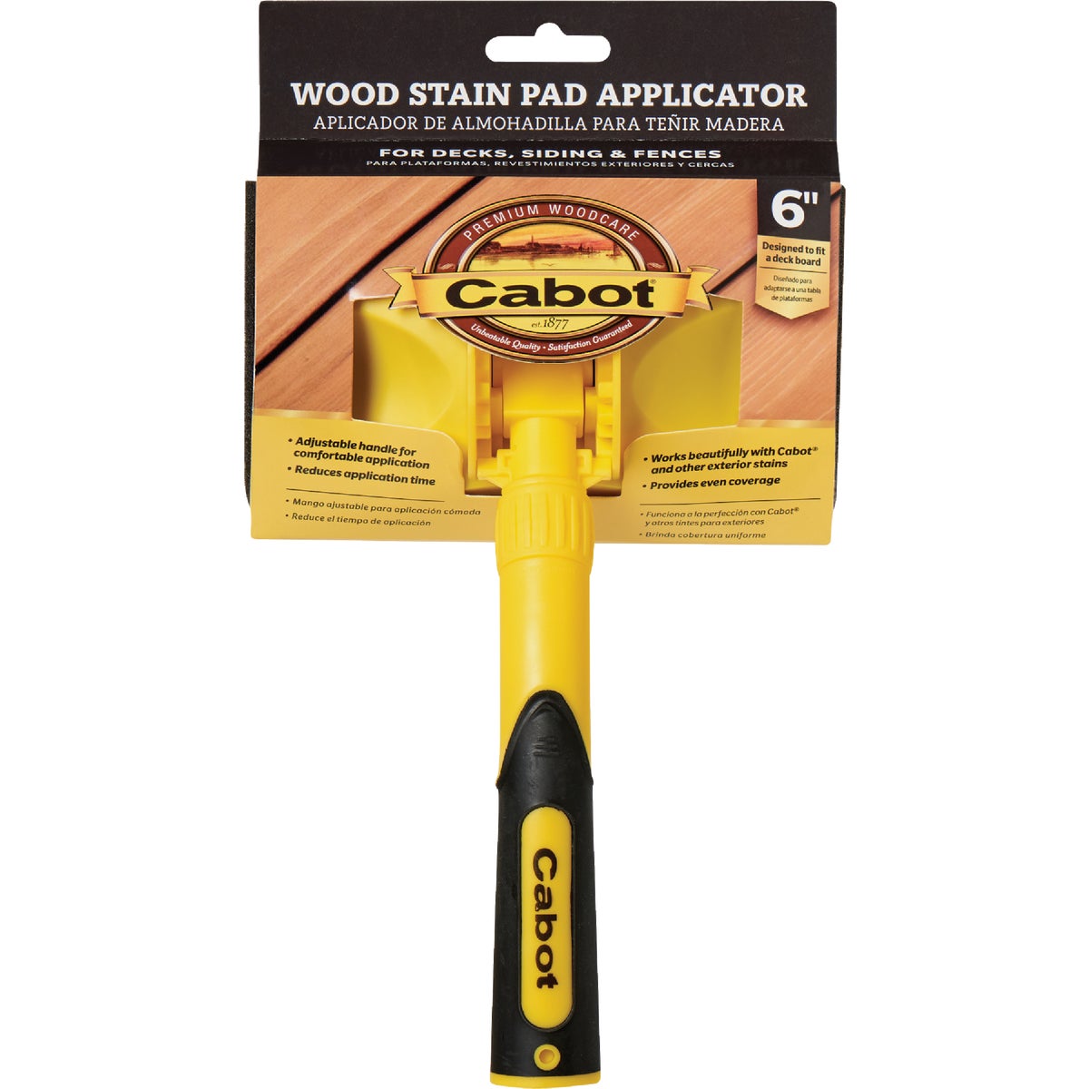 Item 770480, Pad application is preferred because it works the stain into the wood 