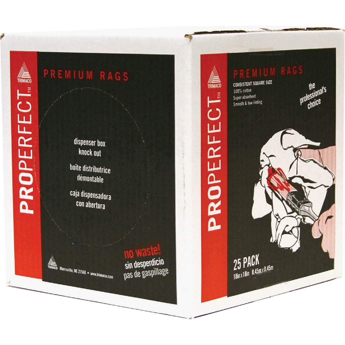 Item 770590, Trimaco's ProPerfect Premium Rags are designed to be the perfect size for 