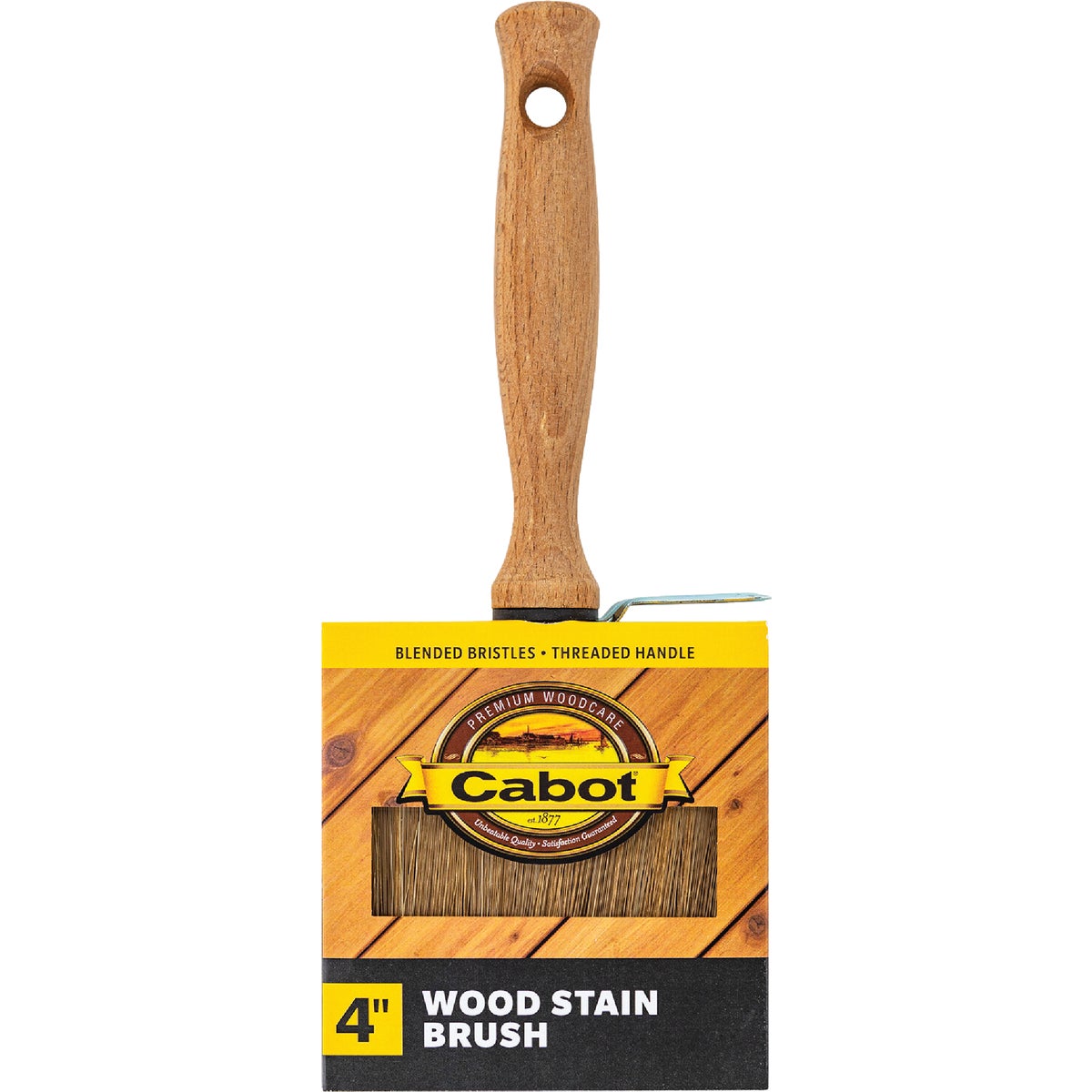 Item 770658, Natural bristle blend stain brush has a removable wood handle to allow for 