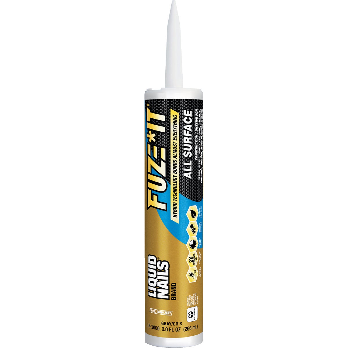 Item 771146, Liquid Nails Fuze-It all surface, VOC construction adhesive formulated with