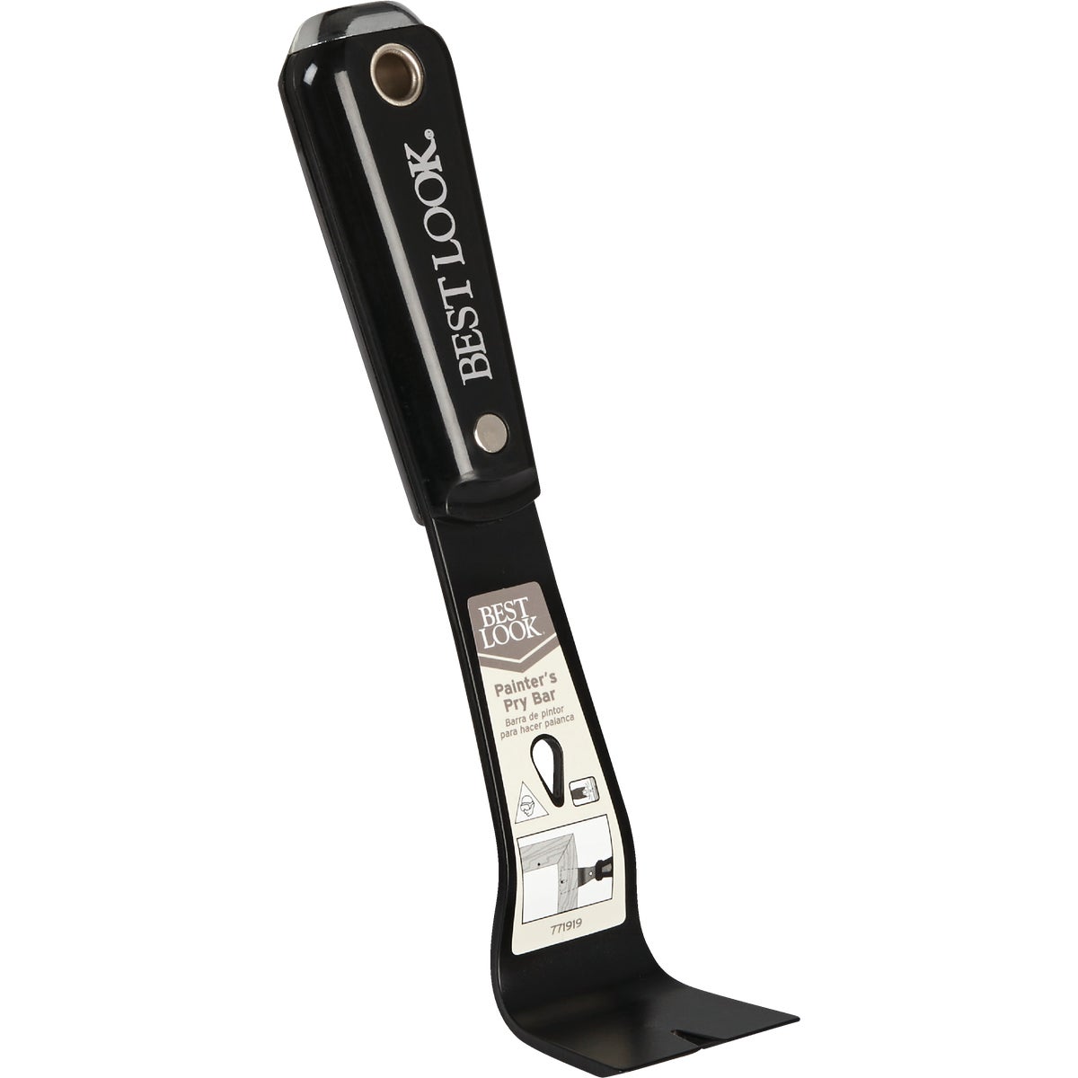 Item 771919, Solvent resistant pry bar handle has a mirror finish, heavy duty blade and 