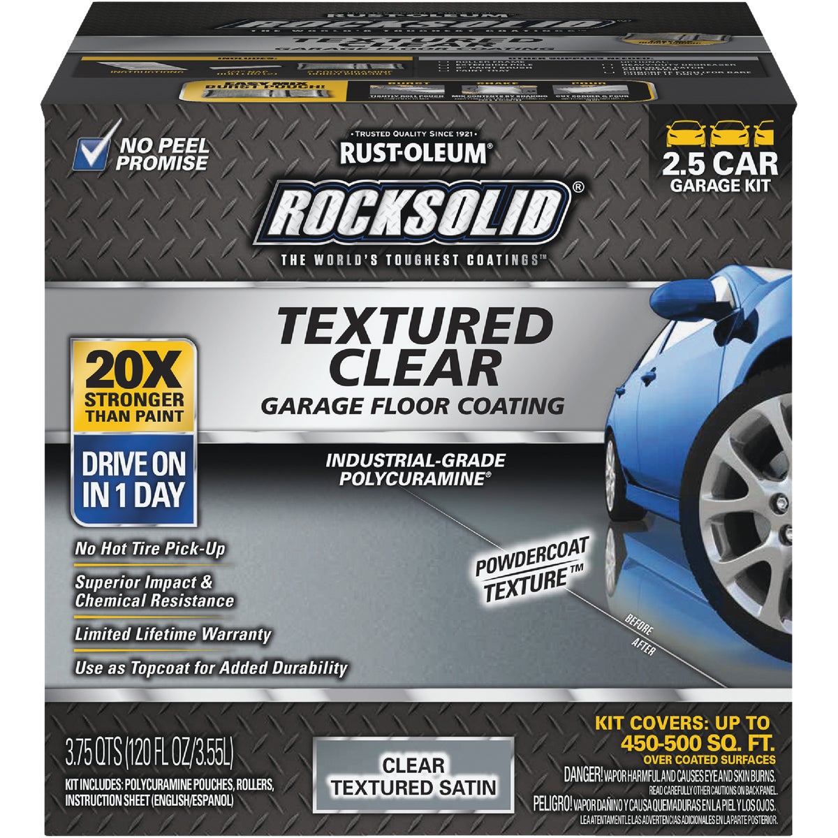 Item 772004, RockSolid Textured Clear Topcoat can be applied over bare concrete or 