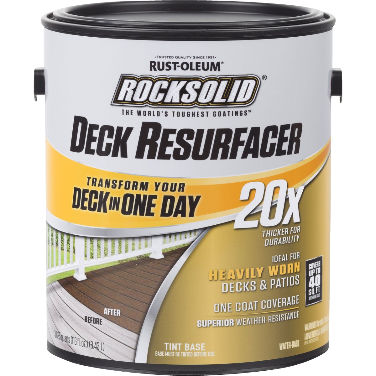Item 772395, Transform your Deck in One Day with RockSolid 20X Deck Resurfacer.