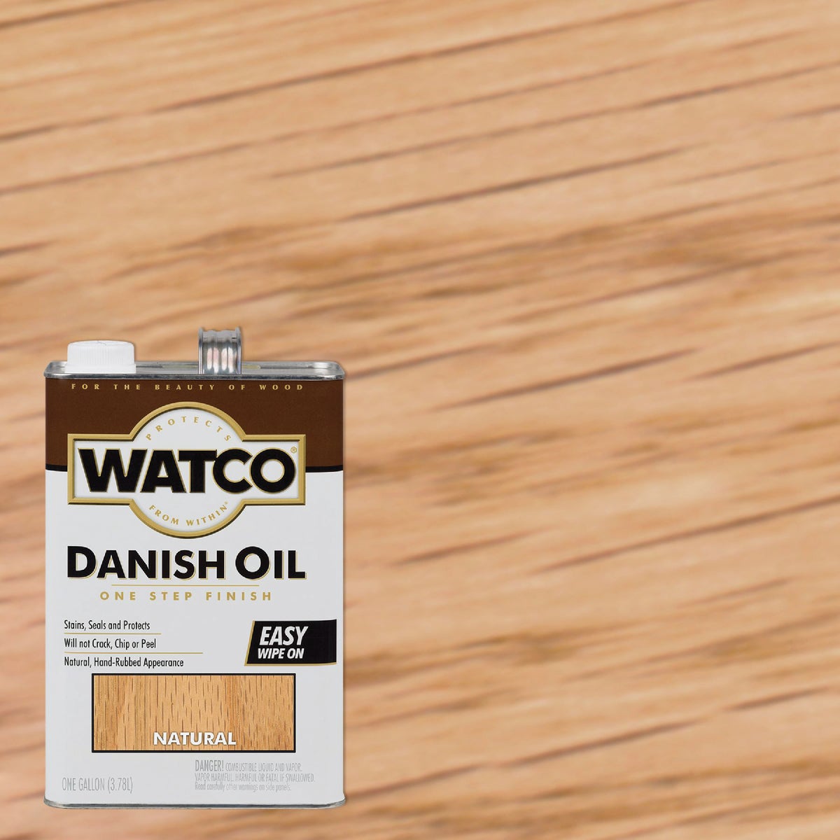 Item 773611, Watco Danish Oil is a blend of penetrating oil and varnish that hardens in 