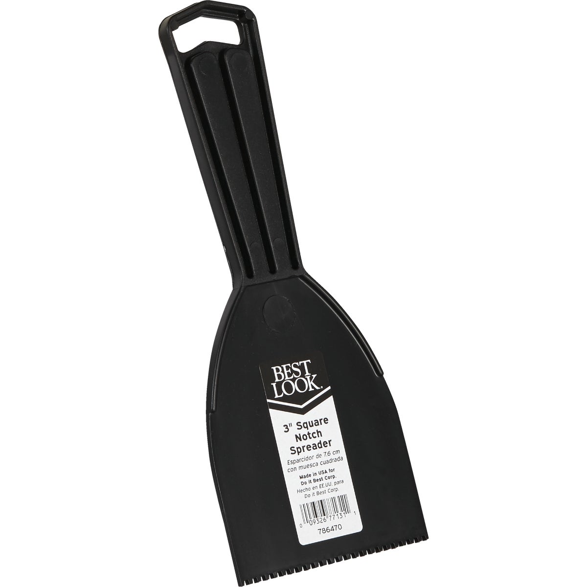 Item 786470, Economical plastic spreaders for applying adhesives and mastics.