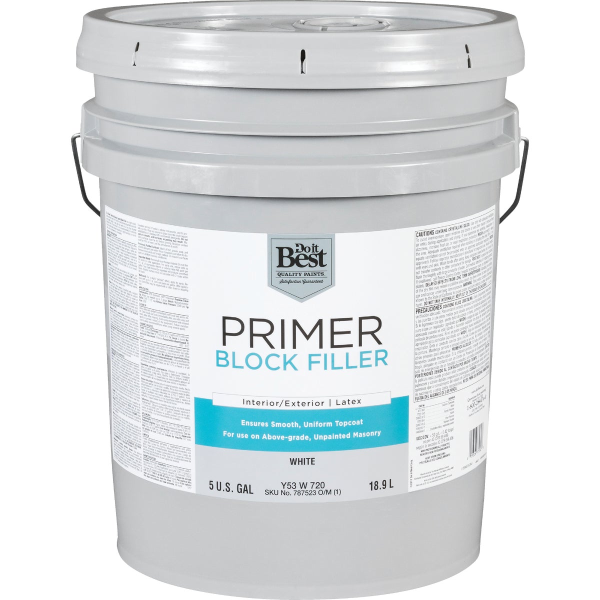 Item 787523, A high solids, pigmented latex product for use as either a block filler or 