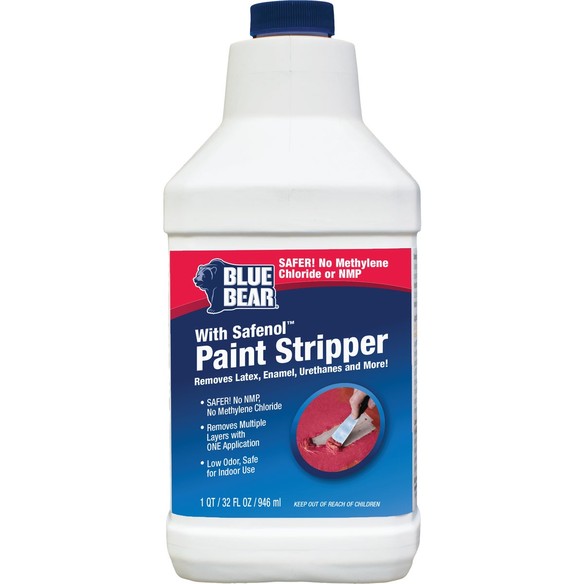 Item 789386, Blue Bear Paint Stripper with Safenol is an effective stripper without 