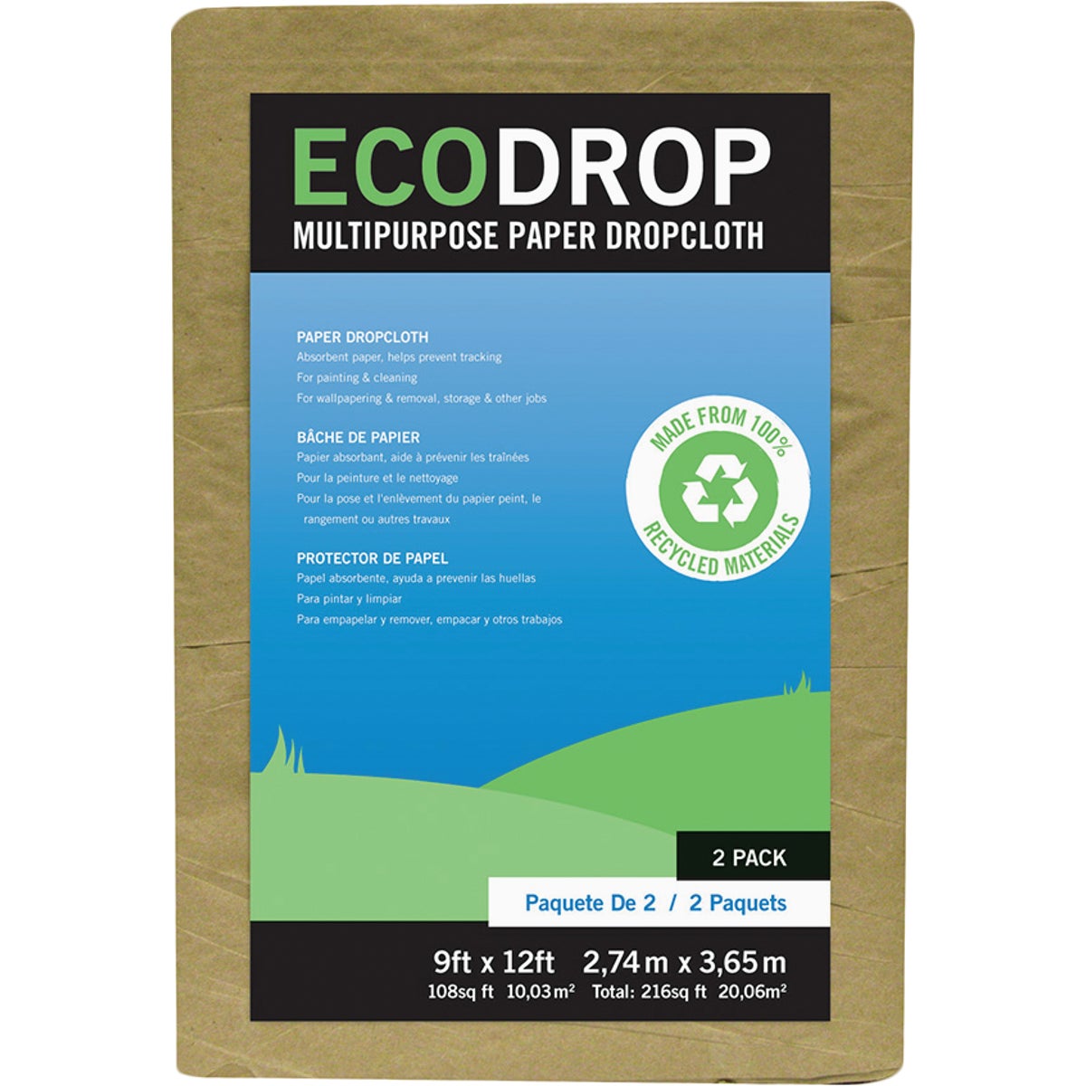 Item 789702, Trimaco's EcoDrop Paper drop Cloth is economical and ideal for light paint 