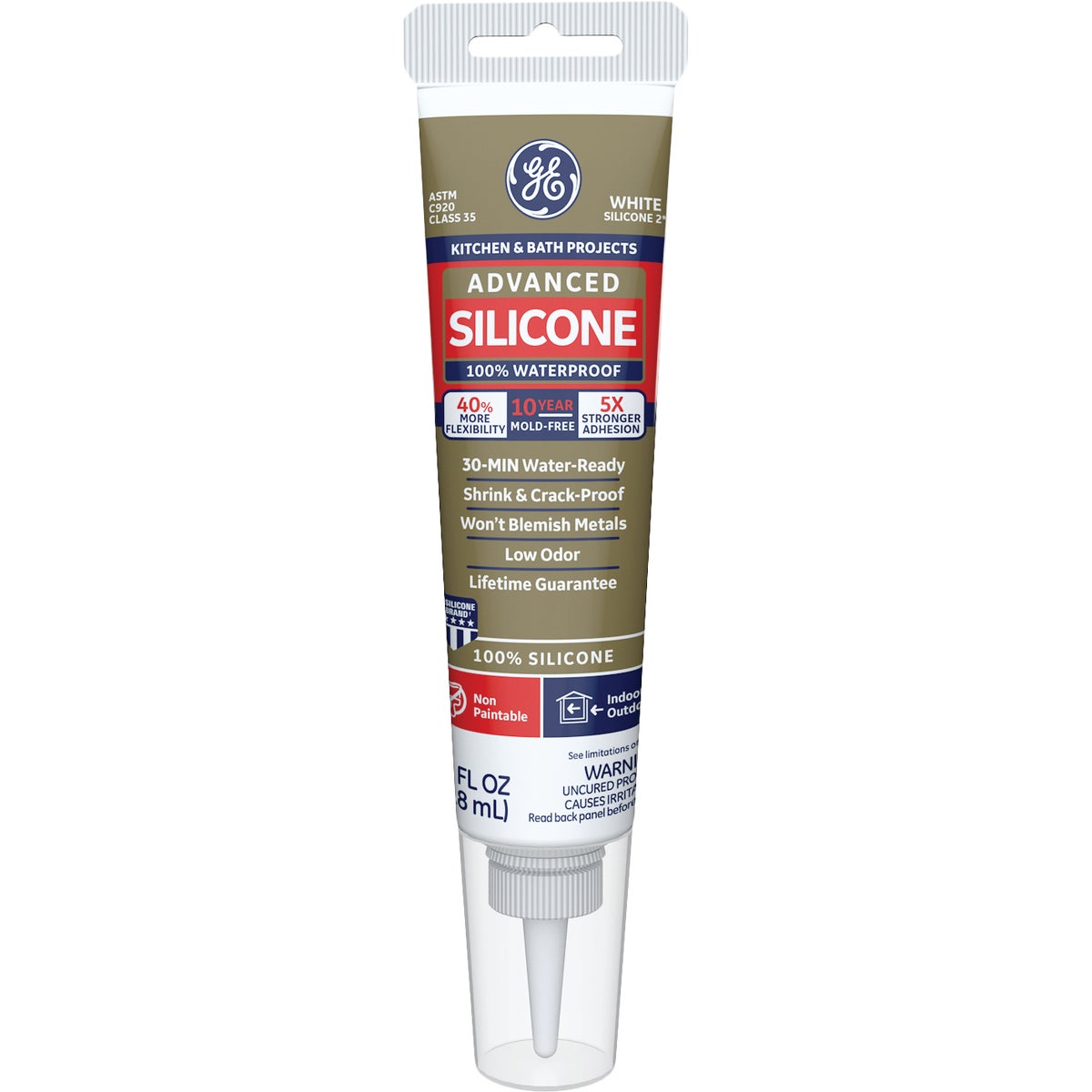Item 790758, GE Advanced Kitchen and Bath sealant is a high-performance,100%