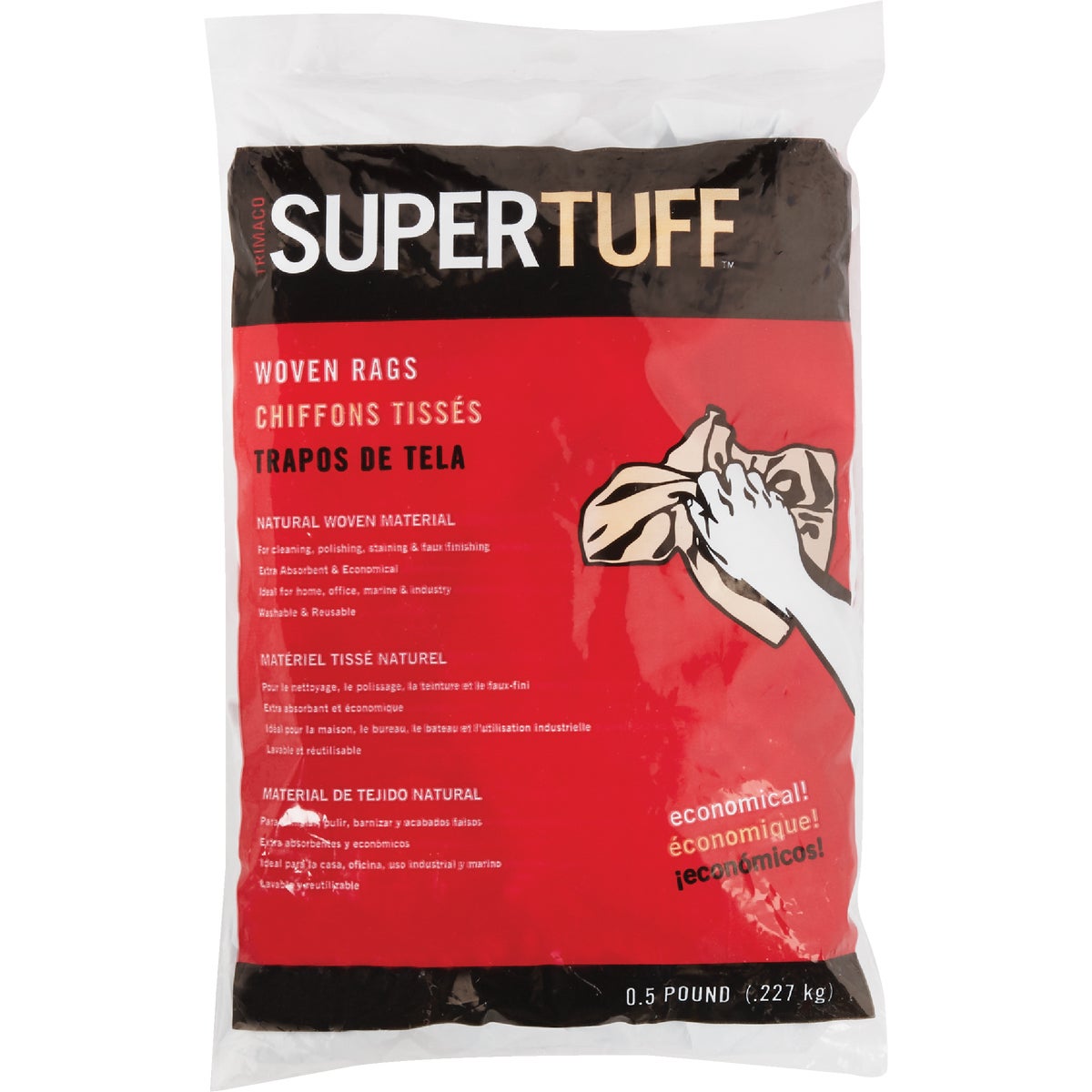 Item 793108, Trimaco's SuperTuff Painter's Rags are made from recycled remnants of 100% 