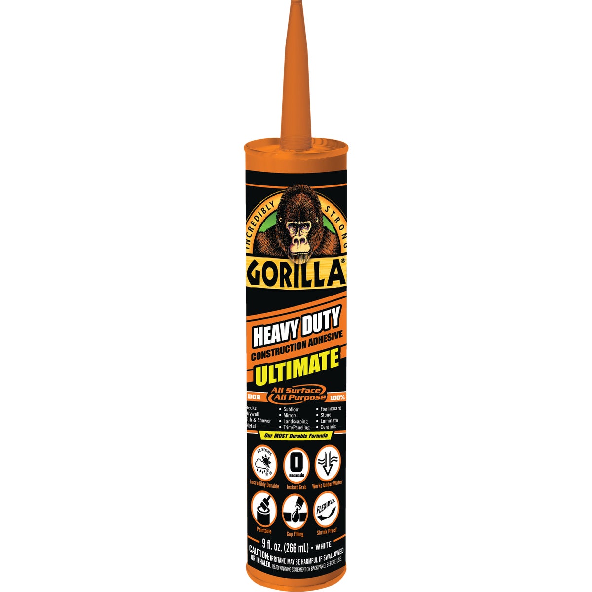 Item 794416, Gorilla Heavy Duty Construction Adhesive Ultimate is tough, versatile, and 
