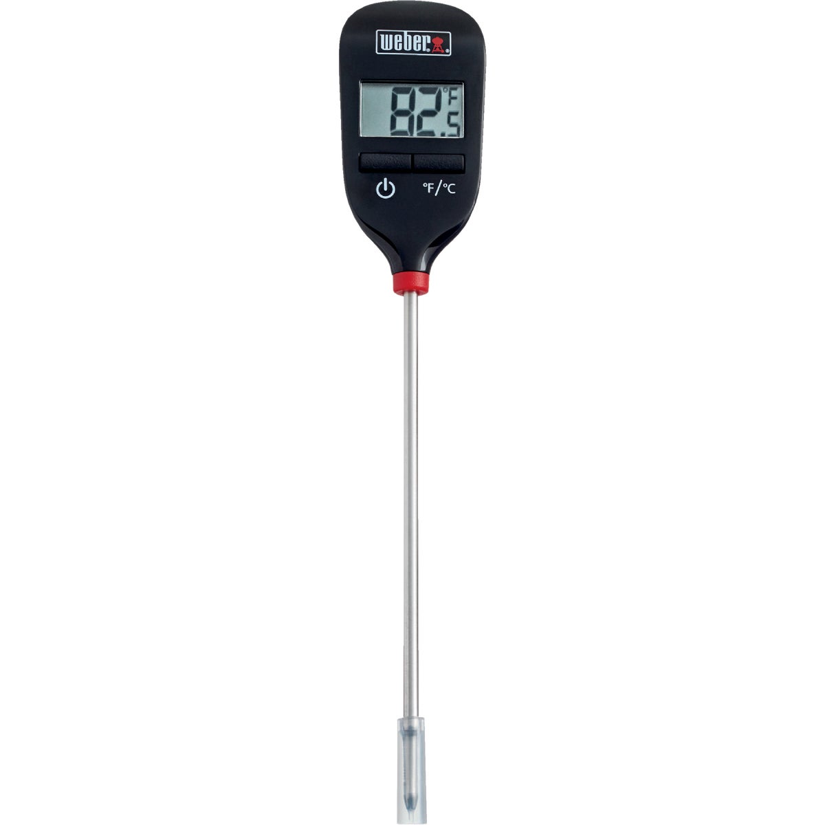 Item 800411, Digital temperature read-out switches between Fahrenheit and Celsius.