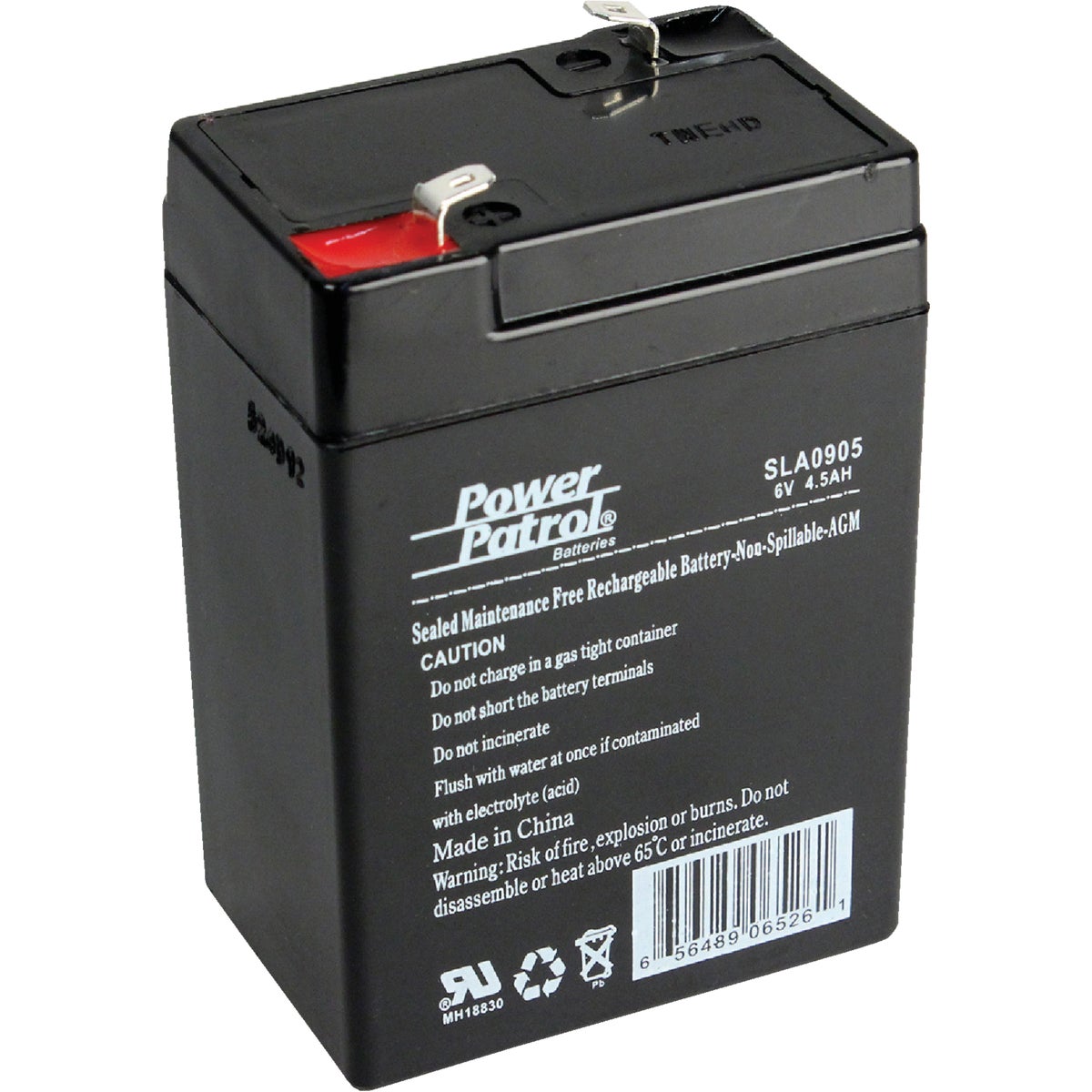 Item 800496, Sealed lead acid rechargeable battery.