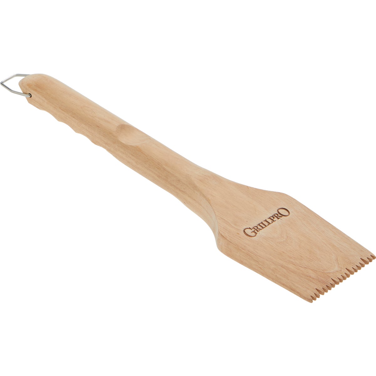 Item 800664, GrillPro Wooden Scraper scrapes on top of or between all shapes of cooking 