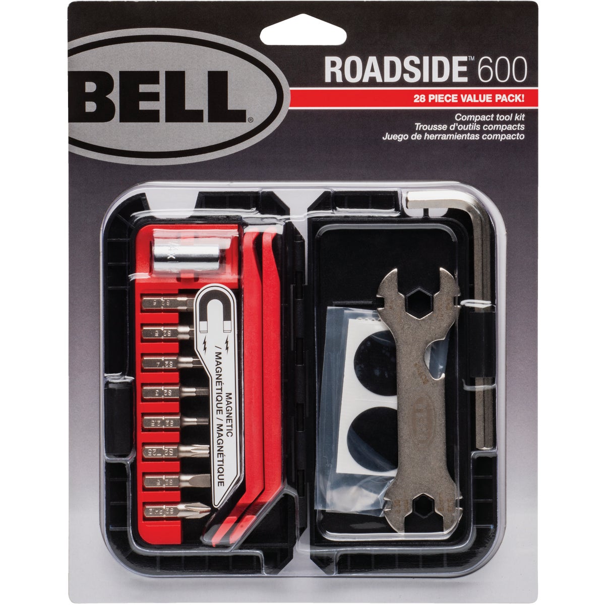 Item 800764, Compact and easy to use, the Bell Roadside 600 has a variety of tools to 