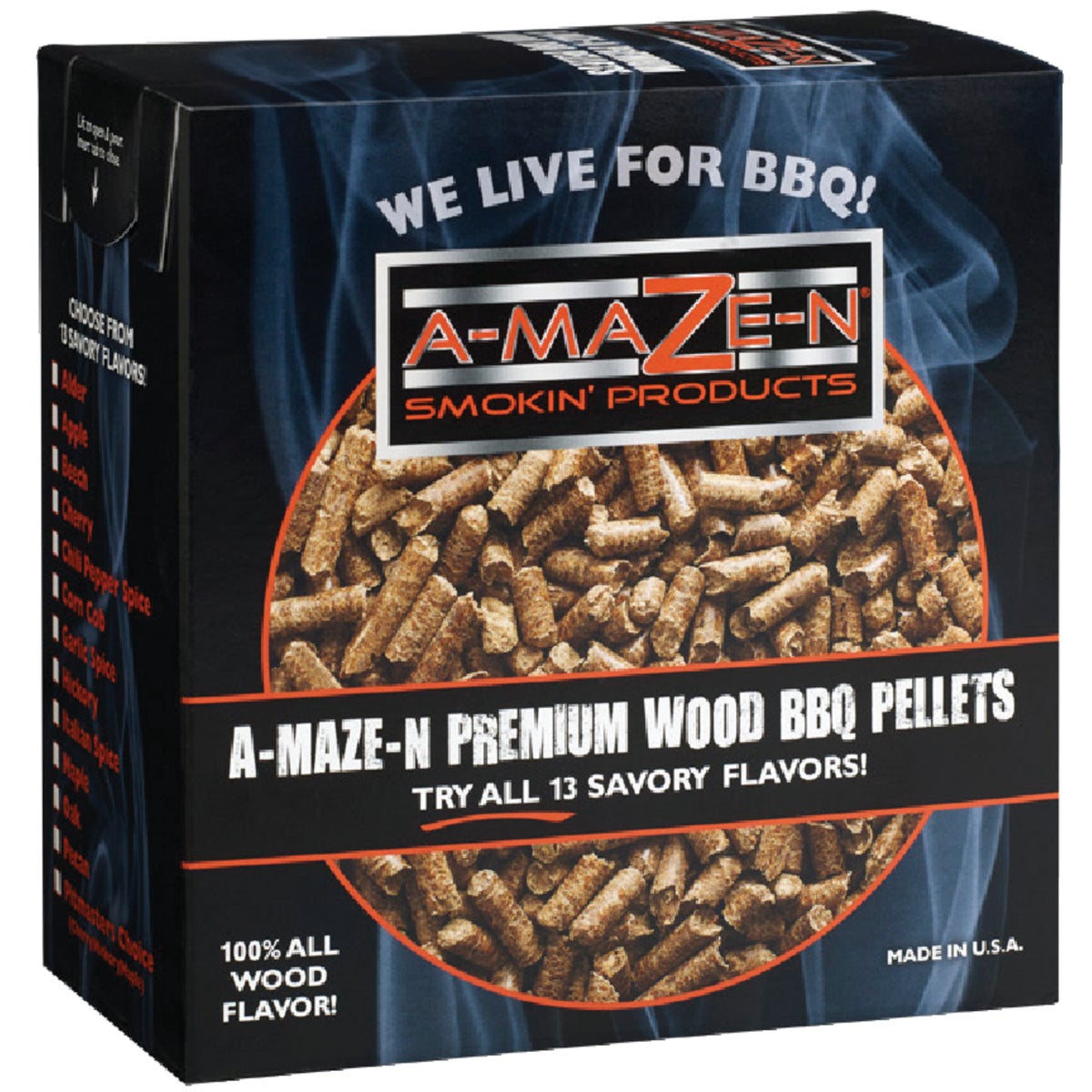 Item 802001, Wood pellets are made from 100% flavored wood with no added fillers, 