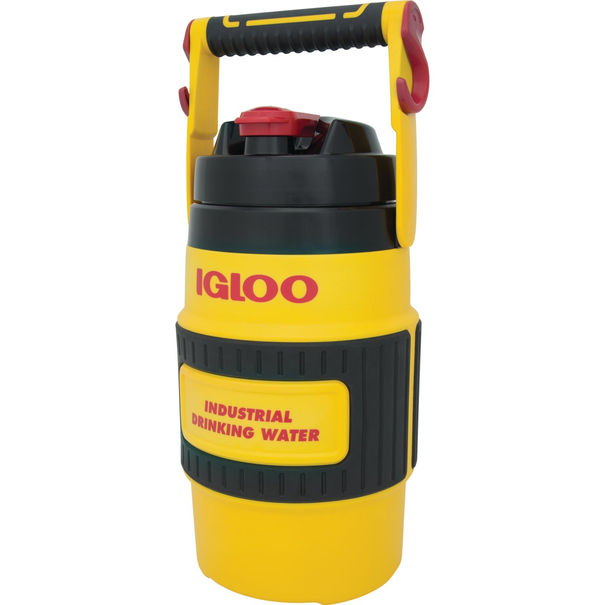 Item 802188, Foam insulated industrial water jug has a rubberized grip handle with non-